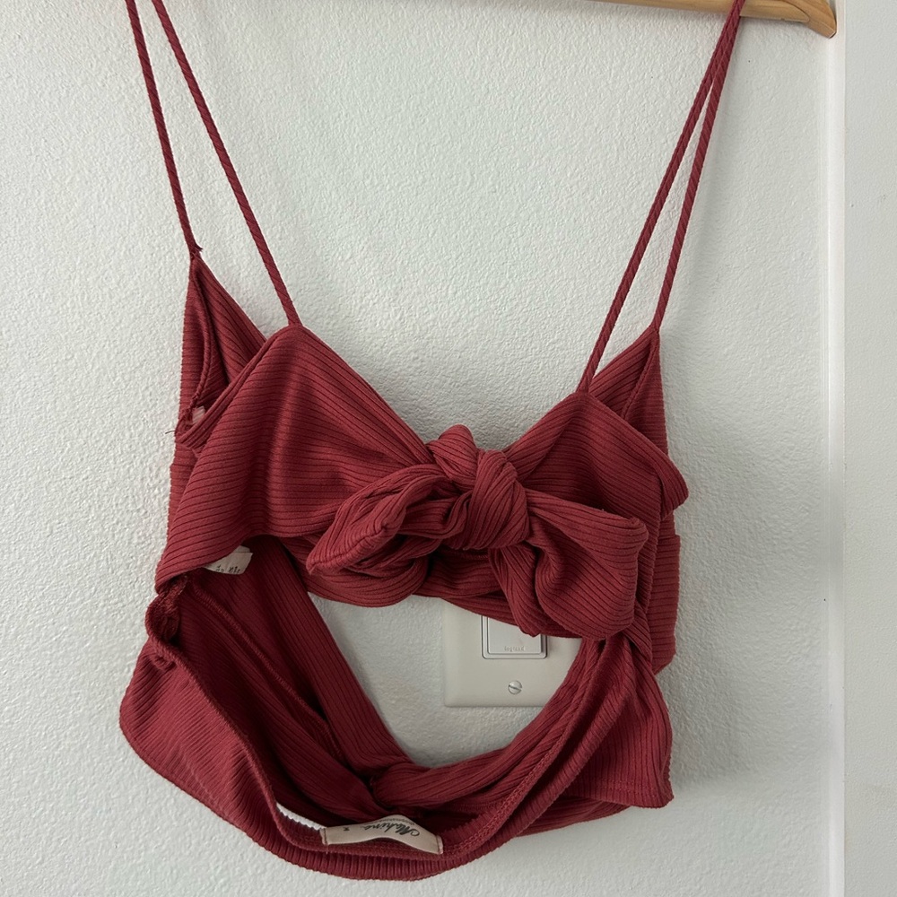 Mahina cut-out tie tank top. Size medium.